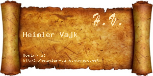 Heimler Vajk névjegykártya